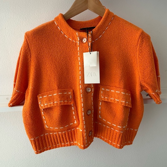 Zara Orange Women's Cardigan New With Tags - Picture 2 of 4